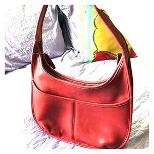 Beautiful Red Vintage COACH Hobo Handbag